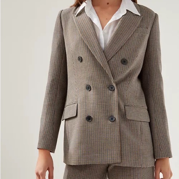 Aritzia Babaton Samuel Plaid Houndstooth Wool Blazer - Picture 1 of 5